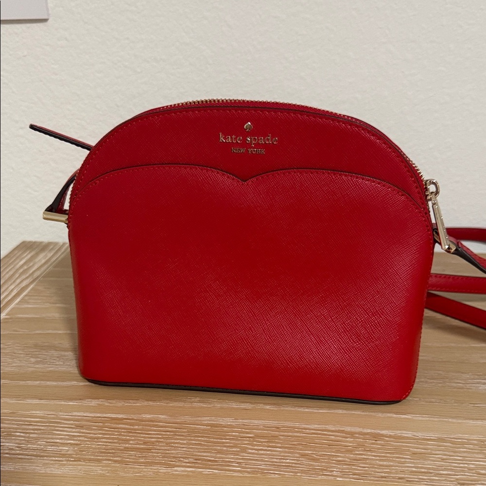 Kate Spade Payton Dome Vibrant Red Crossbody Bag